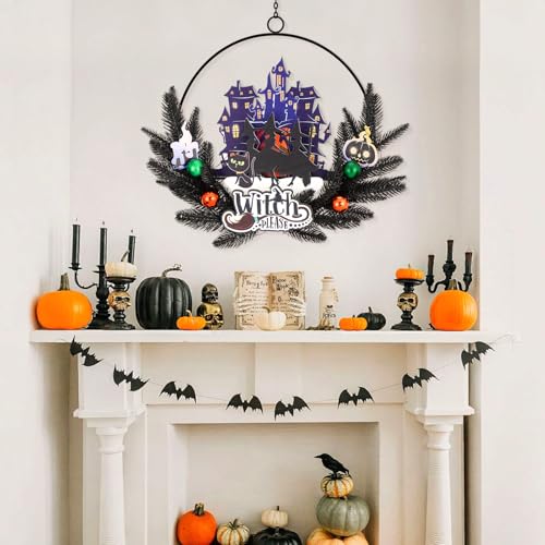 Lighted Halloween Wreaths for Front Door