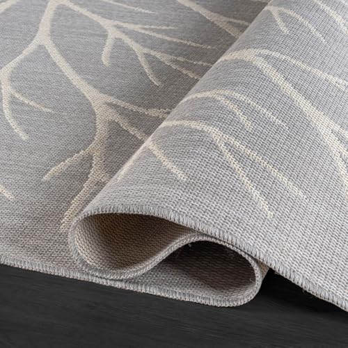 Washable Indoor Outdoor Rug 8x10 Modern Area Rugs Branch Pattern Non Shedding Waterproof Easy Clean Patio Deck Porch Living Room Bedroom Garden RV (80 Sq Ft)