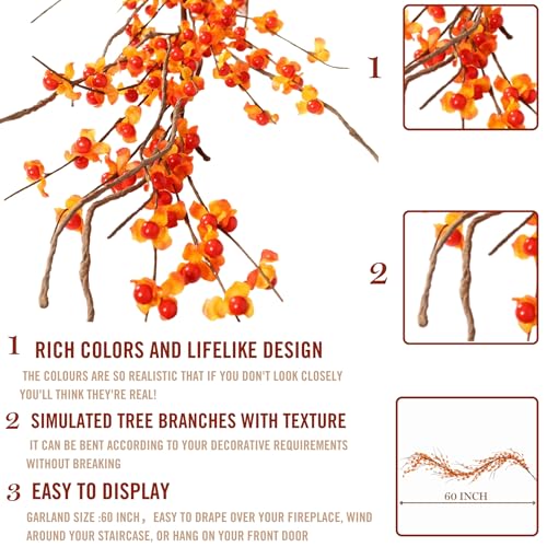 Artificial Bittersweet Garland for Fall Décor 60