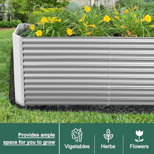 8x4x3ft Rectangular Galvanized Raised Garden Beds