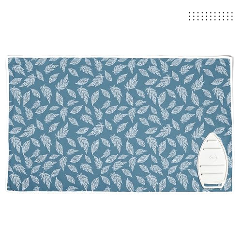 Ironing Mat Heat Resistant Pad 48"x28" Big Leaves Blue