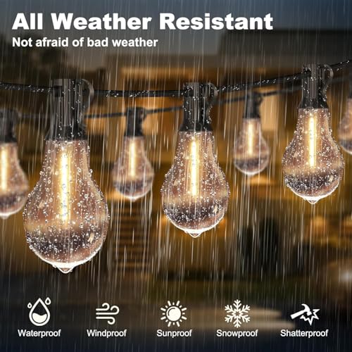 26FT Outdoor String Lights 17+2 Bulbs (26 Foot)