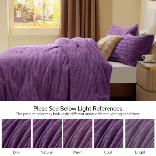 Faux Fur Queen Comforter Set