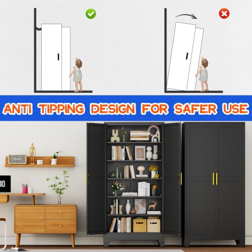75.2" Tall Metal Storage Cabinet