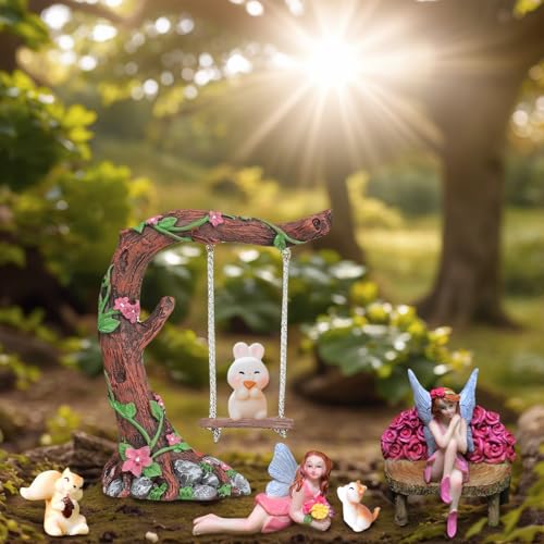 Swing Set of 42 Pcs Miniature Fairy Garden Accessories Outdoor Decor Figurines (42 Count)