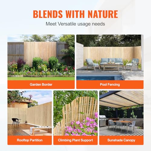 Natural Bamboo Privacy Fence Screen (96 Sq Ft)