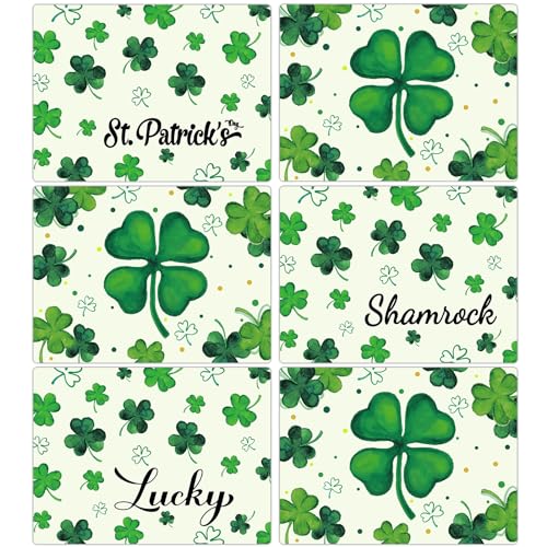 St. Patrick's Day Plastic Placemats Set of 6 Lucky Table mats 17×13×0.04in (6 Count)