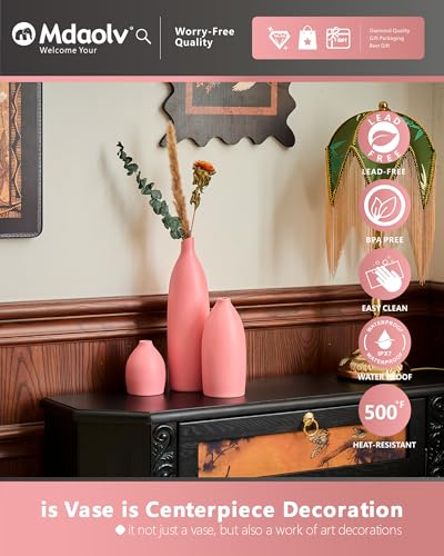 Matte Pink Vase Set of 3 (3 Count)