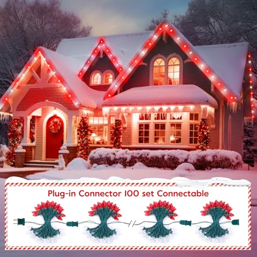 Red and Warm White C9 LED Christmas String Lights