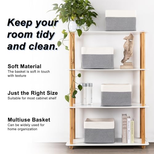 4 Pack Storage Baskets for Organizing (4 Count)