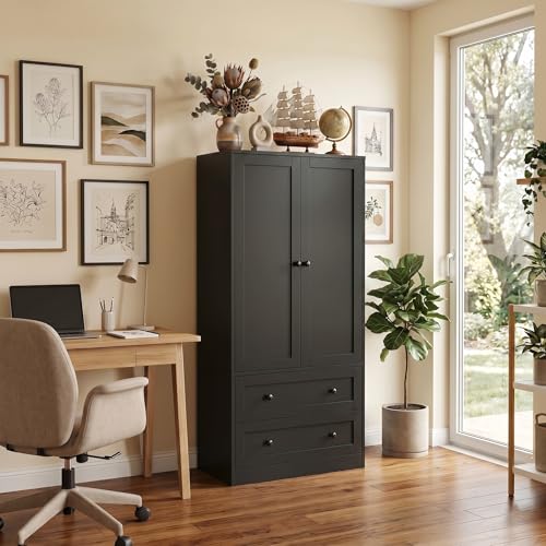 64.2" Tall Black Kitchen Pantry