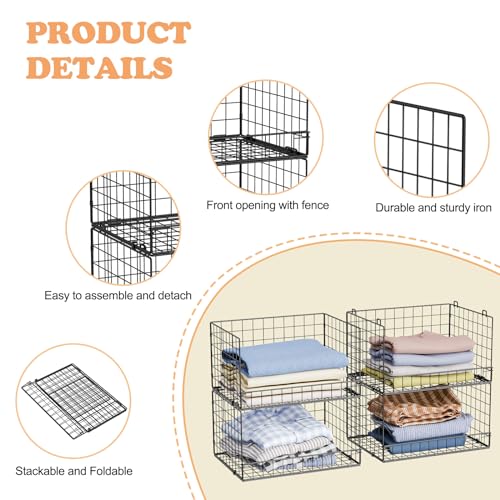 4 Tier Stackable Closet Organizers and Storage Shelves