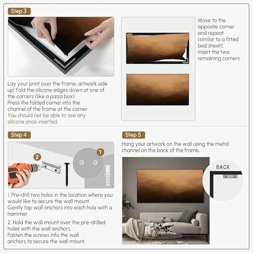 36"x72" Extra Large Framed Wall Art Warm Earth Tones Abstract Landscape Illustration for Home Living Room Bedroom Decor
