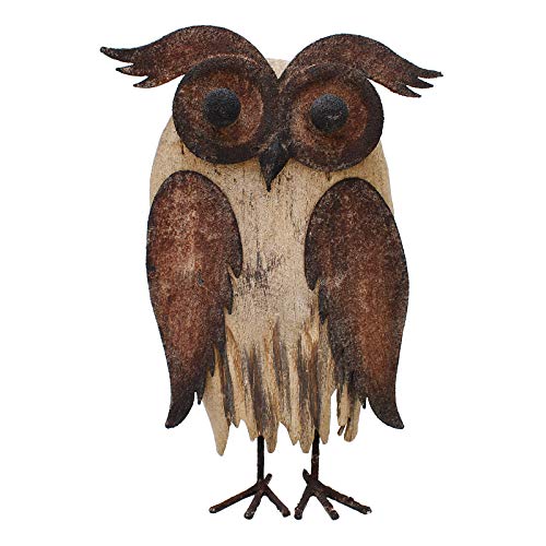 Owl Figurines Decor Animal Statue for Home Wooden Stand Owl Sculptures