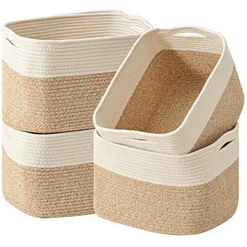 Storage Baskets for Organizing & Shelves (4 Count)