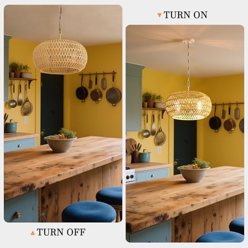 Rattan Pendant Light 4 Light Modern Chandelier