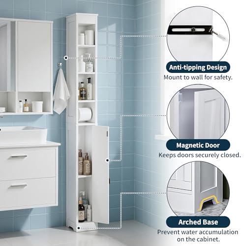 71" Tall Bathroom Storage Cabinet