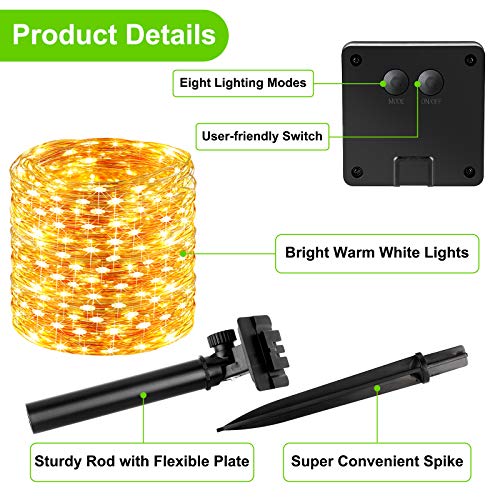 Outdoor Solar String Lights Waterproof 288Ft (288 Foot)