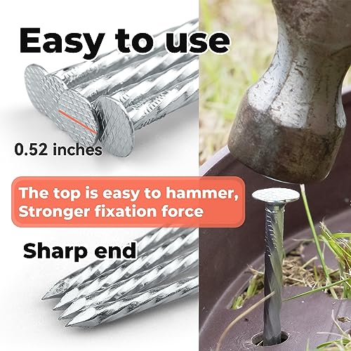 8" Heavy Duty Spiral Landscape Spikes (50 Count)