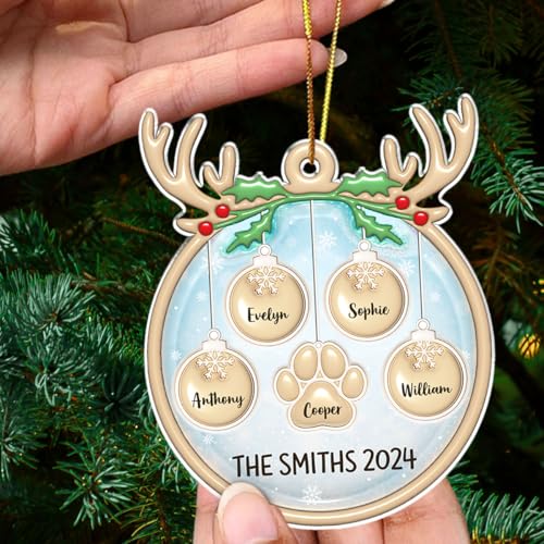 Family Charm Personalized 3D Inflated Effect Acrylic Ornament