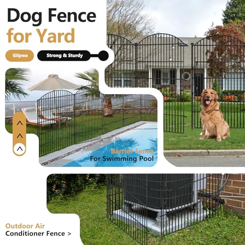5 Panels Garden Fence Animal Barrier with Lock
