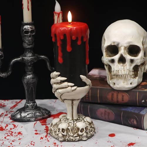 Black Flameless Pillar Candle Battery Operated with 6 Hour Timer