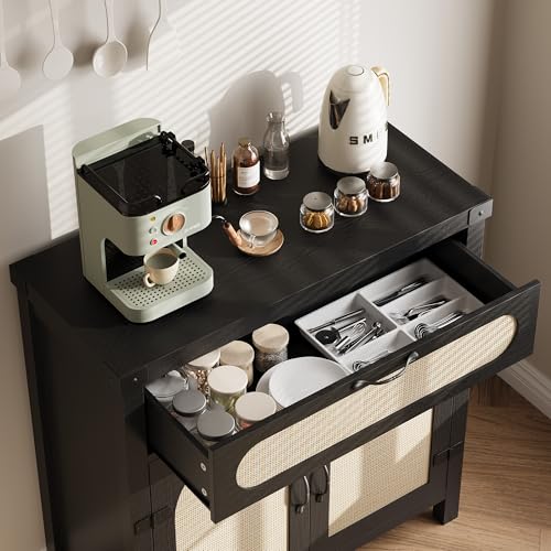 Rattan Sideboard Buffet Cabinets with Storage