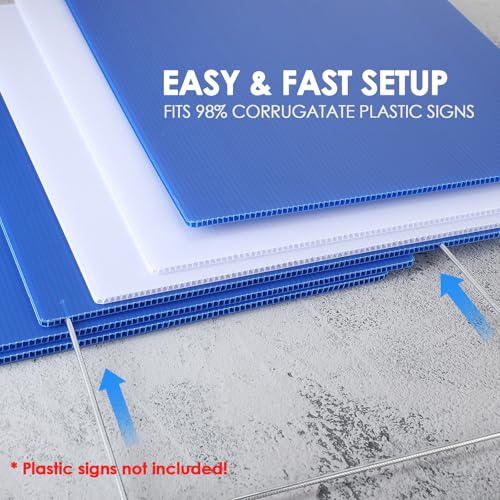 60 Pcs Yard Sign Stakes 24'' x 10'' H Frame Wire (60 Count)