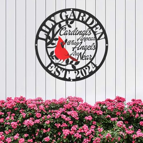 Personalized Name Garden Cardinal Metal Signs