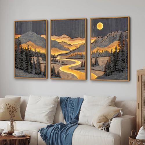 Dark Mountain Framed Canvas Wall Art