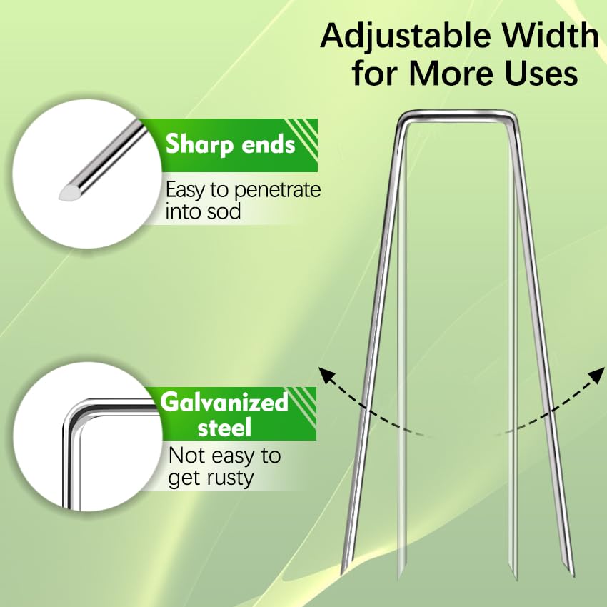 200 Pack Landscape Staples 4 Inch 12 Gauge Garden Stakes (250 Count)