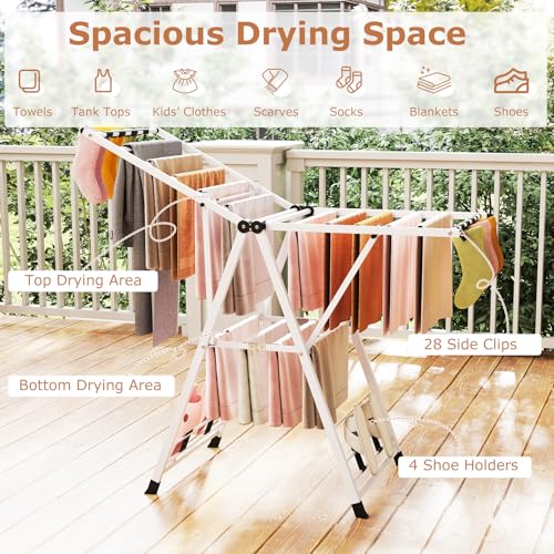Foldable Metal Clothes Drying Rack