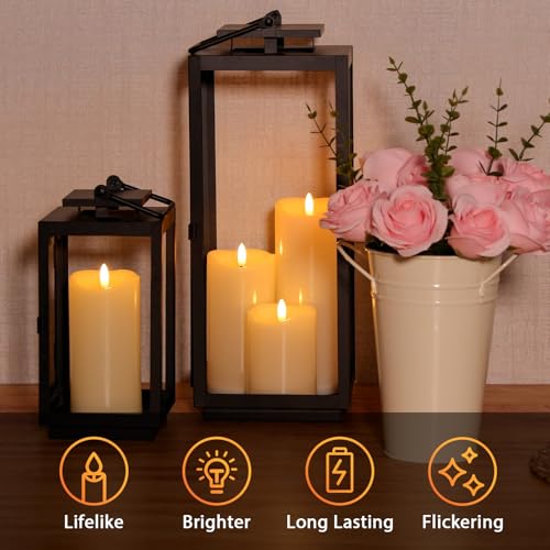 Outdoor Flameless Candles with Remote Timer (2 Count)