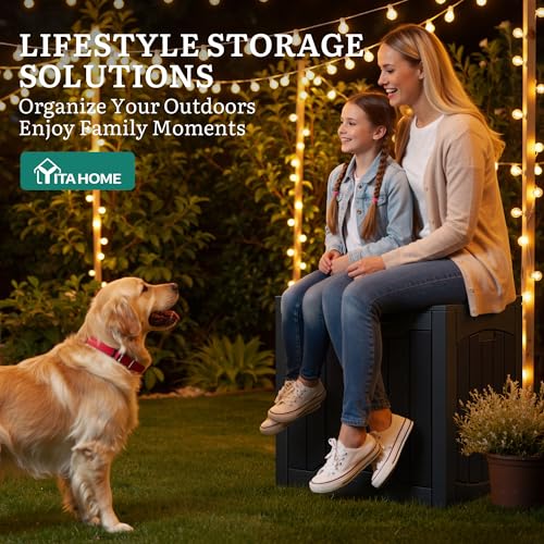 31 Gallon Resin Deck Box Outdoor Storage Box and Waterproof