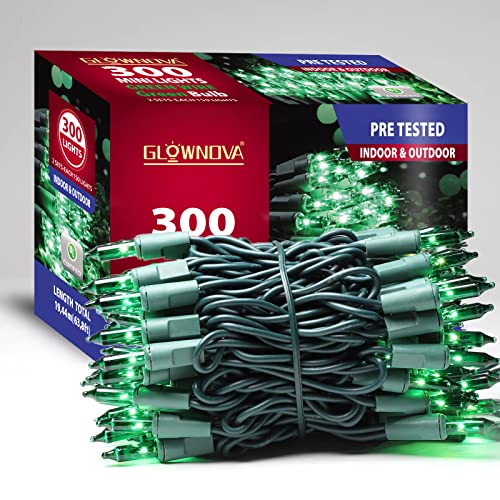 Green Wire Green 300 Incandescent Bulb Mini String Lights for Indoor Christmas Tree Garland Birthday Wedding Party Festival Decoration (300 Count)