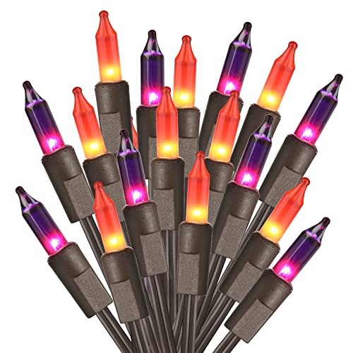 Purple Orange Incandescent Halloween Lights (100 Count)