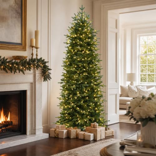 6 ft Prelit Pencil Christmas Tree with 300 Warm White LEDs