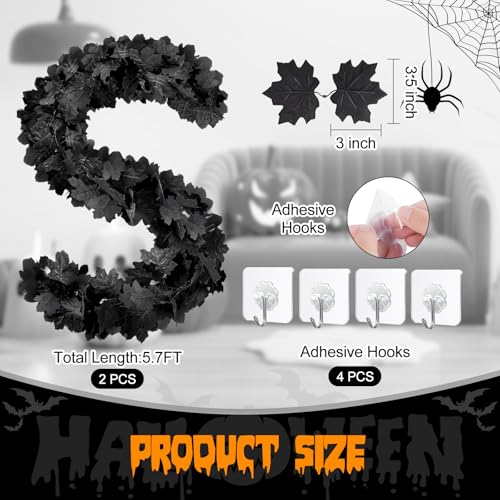 2 Pack 5.7FT Halloween Garland (11.4 Foot)