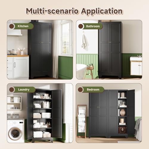 75" H Metal Storage Cabinet with 2 Doors and 4 Shelves