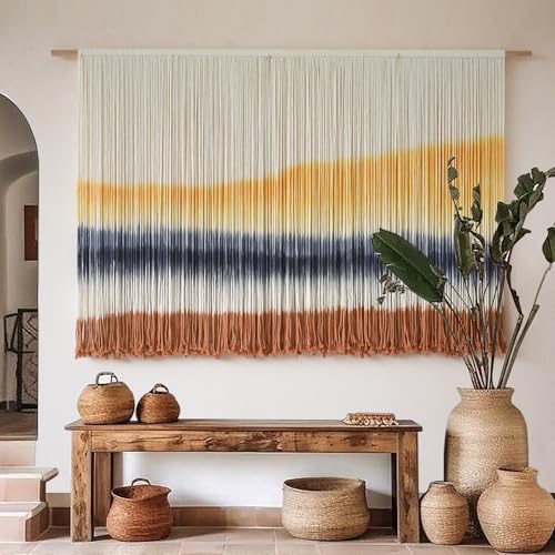 Macrame Wall Hanging Extra Large Dip Dye Boho Wall Decor 57" W*35" L