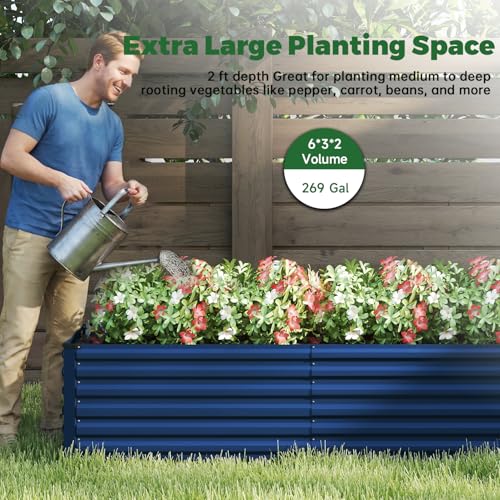 6x3x2ft Outdoor Metal Raised Garden Bed (4 Count)