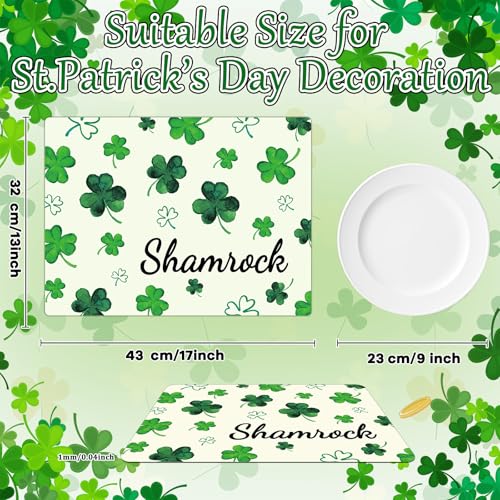 St. Patrick's Day Plastic Placemats Set of 6 Lucky Table mats 17×13×0.04in (6 Count)