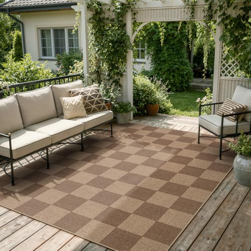 Checkered Easy Jute Living Room Rug