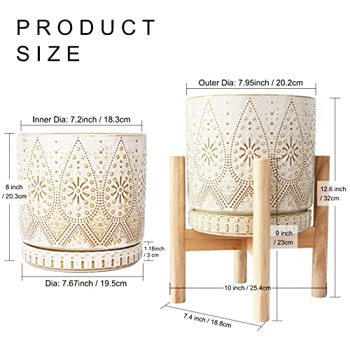 8 Inch Plant Pot with Stand