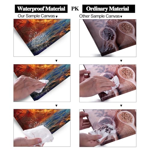 Abstract Ocean Wall Art for Living Room Beautiful Blue Sea Wave Seawater Colorful Sky Landscape Wall Art Decor Artwork Bedroom Office