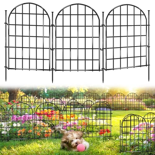 32.5 ft(L) x 22 in(H) Garden Fence, 30 Panels Arched No Dig Fence, Decorative Animal Barrier Fencing with Ground Stake, Rustproof Metal Garden Edging Border for Dog, Rabbit, Outdoor Yard Patio Decor (59.5825 Sq Ft)