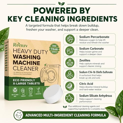 Heavy Duty Washing Machine Cleaner & Descaler (12 Count)