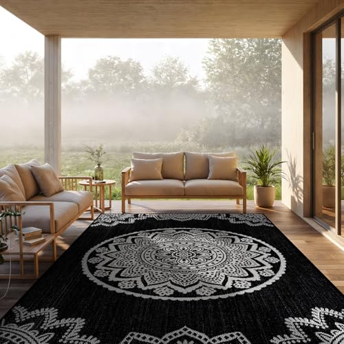 Outdoor Rug 10x14 Modern Large Area Rugs for Indoor and Outdoor Patios and Porches