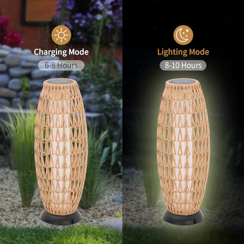 2 Pack Large Patio Solar Powered Lanterns for Garden Outdoor Floor Lamp (2 Count)