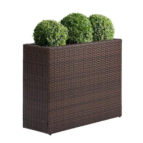 Large Rectangular Planter for Outdoor Rattan Block Box 32x11x24''